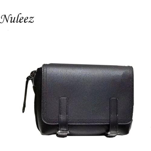 Nuleez cross-Body Bag Men Cowhide Leather Luxury High Quality Flap Travelling Bag for Young Men