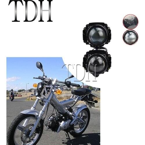 Universal Twin Headlight Emark E4 Dual Front Running Light H3 12V 55W T3 Daytime Running Light 2X Motorcycle Double Head Lamp