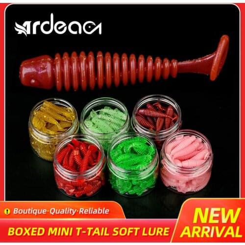 Ardea Wobblers Mini Soft Lure 40PCS 35mm 0.6g T-tail Worm Nano Artificial Silicone Swimbait Pike Trout Bass Perch