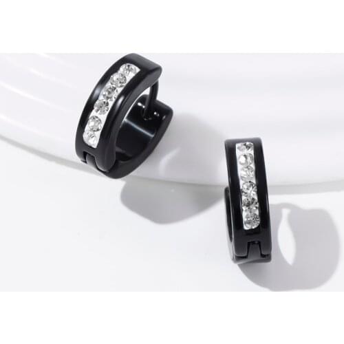 Yunkingdom new rock style earrings stainless steel titanium hoop earrings for women Teen girls accessories UE0315