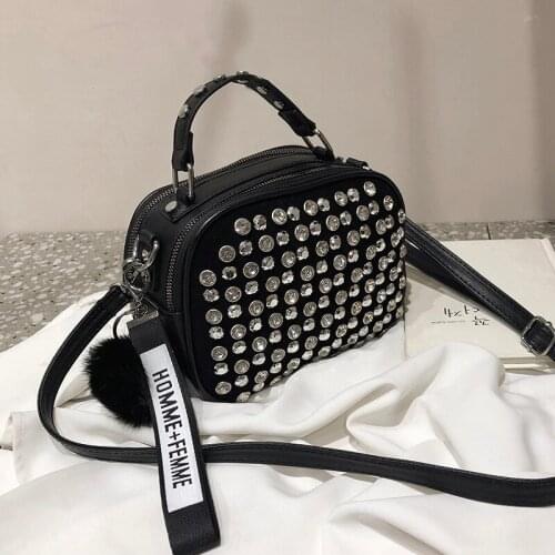 Super Flash Women Leather Shoulder Bag Full Diamonds Lady Crossbody Bag 2021 Handbags Women Bags Designer Sac Main Femme