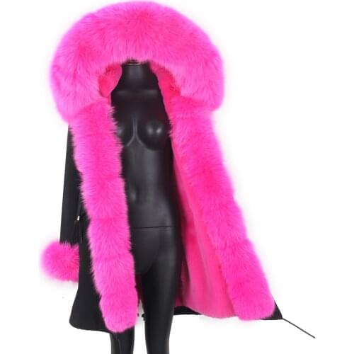 2021 Winter Jacket Women Long Parka 7XL Real Rabbit Fur Coat Natural Raccoon Fur Collar Hood Thick Warm Streetwear Parkas New