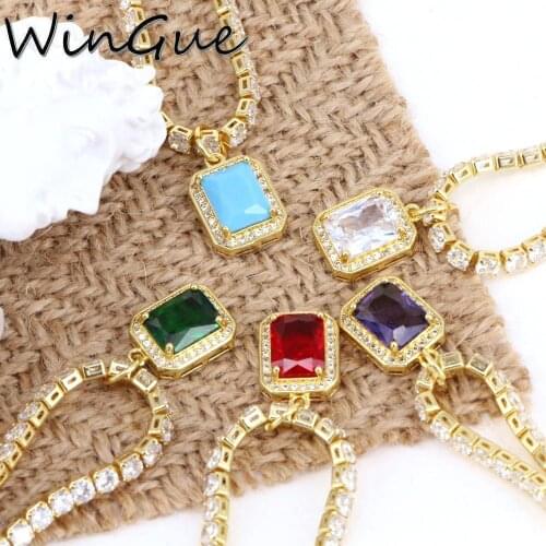 1PCS, Square Zirconia Tennis Chain Bracelet For Women Girl Charm CZ Pulseras Mujer Bijoux Femme DIY Charms Handmade Jewelry