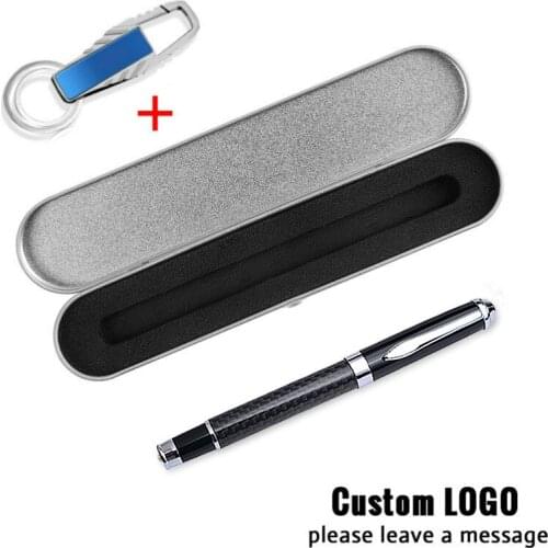 1pc Metal Carbon Fiber Gel Pen Signature Pen Business Ballpoint Pen Student Stationery Office Supplies Gift With A Box Lettering