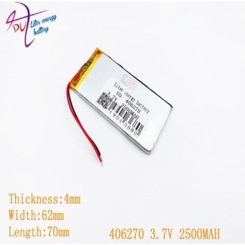 1pcs [SD] 406270 3.7V,2500mAH,[406070] Polymer lithium ion / Li-ion battery for TOY,POWER BANK,GPS,mp3,mp4,cell phone,speaker
