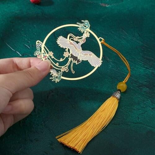 1pc Creativity Flying Crane And Plum Blossom Bookmark Cute Art Pattern Book Mark Page Folder Office School Supplies Stationery