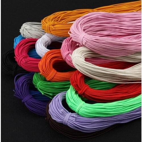 20 Meters 2mm Colorful Round Elastic Rubber Band Elastic Line Hair Elastic Rope Waist Bands DIY Sewing Accessories Elastic Cord
