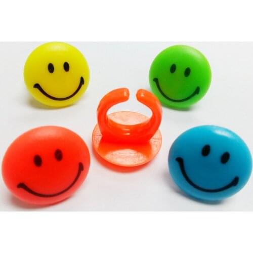 10 Assorted Color 330 Happy Smile Rings Fake Joke Gift Gag Pinata Bag Filler Vending Capsule Kid PRINCESS Birthday Party Favors