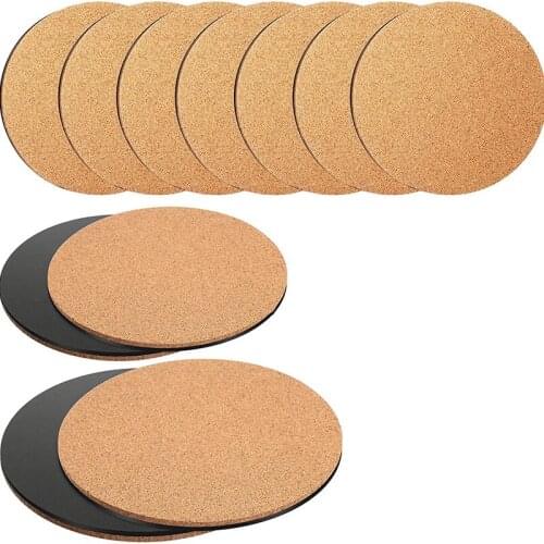 10 Pieces Cork Plant Plastic Mat Round Absorbent Cork Mat Round Plate Pad Table Plant Cork Board Pads for Gardening