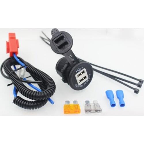 12V 5V Power Outlet 1A 2.1A Dual 2 USB Port Charger Cigarette Lighter Socket Splitter For Car Auto Motorcycle Truck Boat