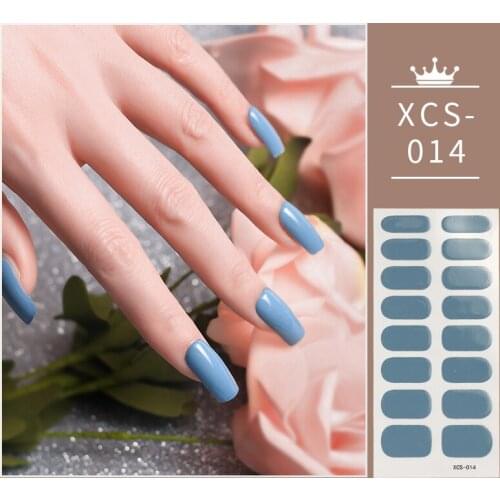 14Tips/Sheet Nail Polish Wraps Fashion Manicure 3D Bronzing Glitter Full Sliders 2021 New Party Nail Art Stickers Decorations