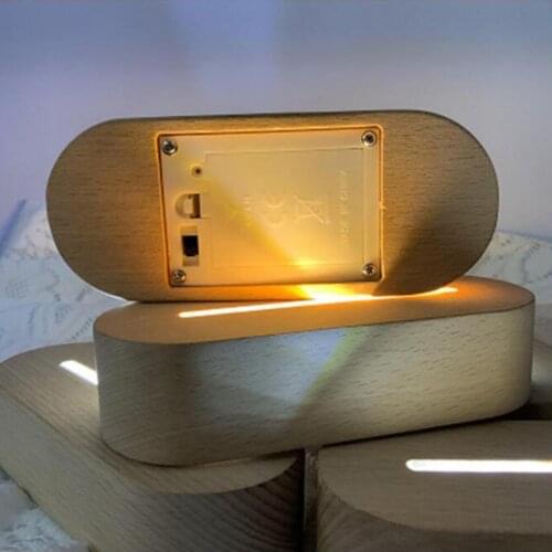 3D Night Light Emitting Beech Based Acrylic DIY Dry Battery Led Oval Decoration Custom LED 12