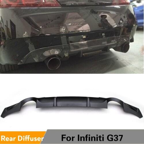 Auto Rear Bumper Diffuser Lip Spoiler For Infiniti G37 Standard and Sport 2Door 2009 - 2013 Not fit USA Car FRP Black