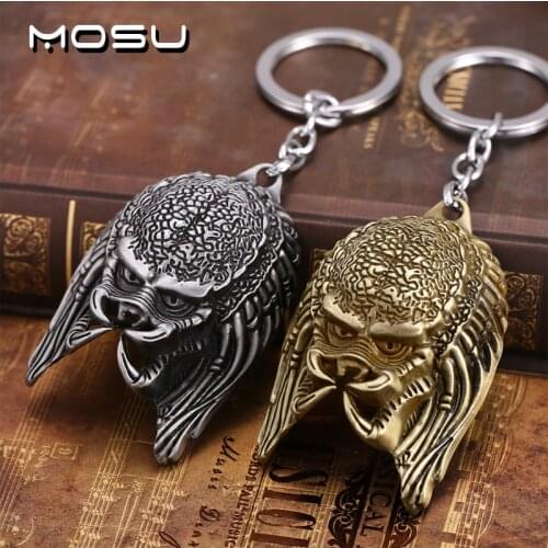 MOSU Hot movie Alien v Predator Keychain Alloy Alien Mask Metal Key Rings For Women&Men Chaveiro can Drop-shipping