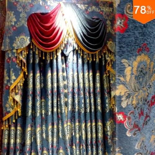 Royal Blue Extreme Paradise Luxury Best European Drawing Drapery Fashion Quality Sloek Luxury Drapes decoration curtains