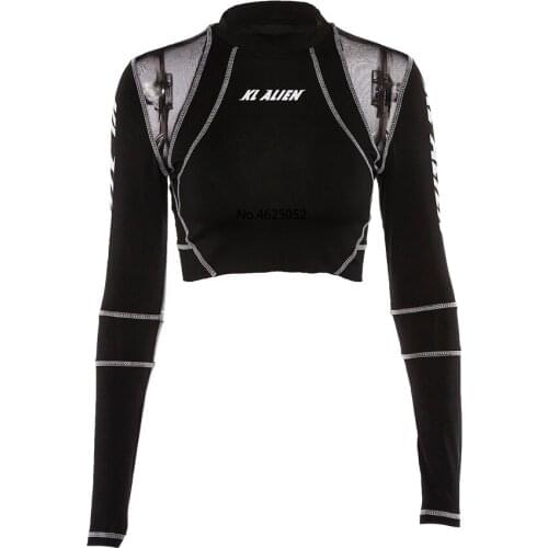 Elastic Cool Sportswear Long Sleeve Cropped Top And Pants women 2 Piece Set Women Clothing Striped Sportswear Suit