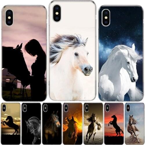 W204-Horse Animal Phone Case For iphone 12 MIni 11Pro MAX XS 8 7 6 6S Plus X 5 5S SE XR SE 2020 Cover Shell Coque
