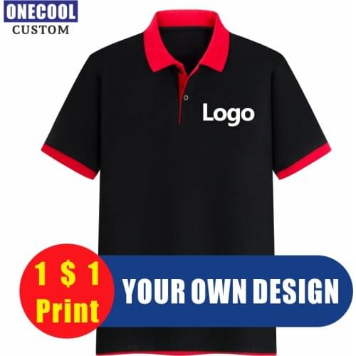 8 Colors Contrasting Collar Polo Shirt Custom Logo Embroidery Printed Front And Back Summer Clothing Brand Text ONCOOL