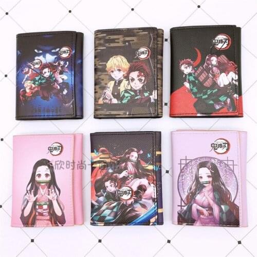 IVYYE 1PCS Kimetsu no Yaiba Fashion Anime PU Wallet Short Bags Wallets Zipper Coins Casual Purses Card Unisex Gifts New