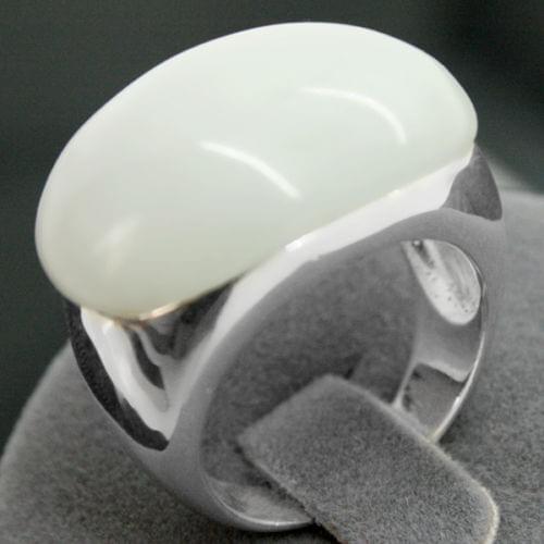 Brinco wedding Natural stone men rings 15X21MM Genuine White Opal Bead & Marcasite 925 Sterling Silver Ring