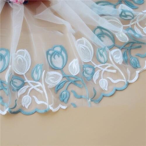 20Yards Embroidery Lace Trim Green Purple Pink Mesh Lingerie Bra Underwear Handmade Clothes Dress Sewing Fabric 26cm Width New