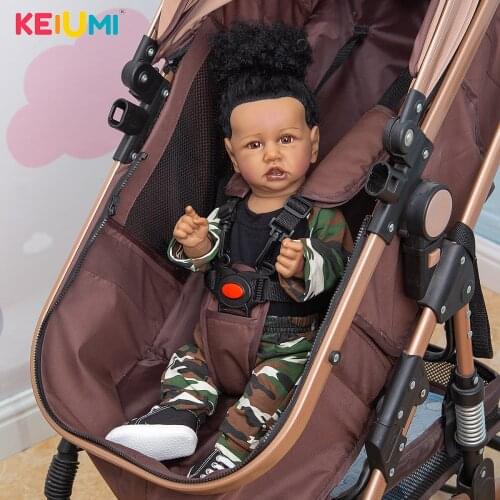 Cosplay Reborn Gilr Dolls With Handsome Boys Clothes 55 CM Lifelike Black Skin Newborn Baby Toys Kids Houseplay Birthday Gift