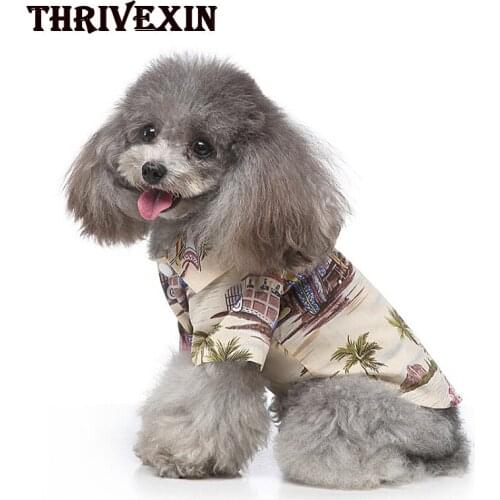 Summer Dog Clothes Super Beautiful Hawaiian Beach Style Shirt Cat Coat Jacket York Chihuahua Pug Pet Clothing