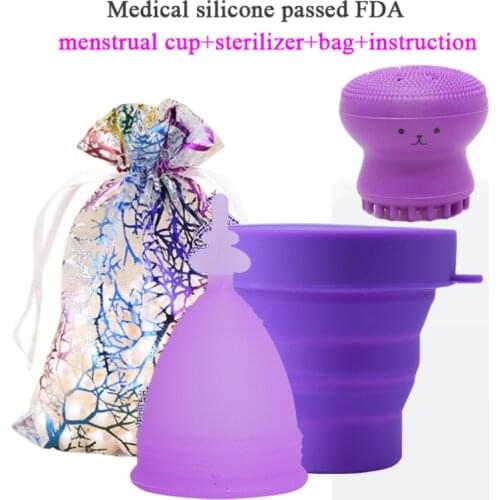 3pcs/Lot Medical Silicone Menstrual Cup Feminine Hygiene Menstrual Cups Reusable Women Period Cup Menstrual Collector S+L