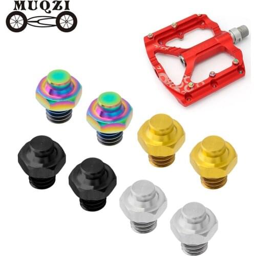 MUQZI 50pcs Titanium Alloy Bike Pedal Studs Stainless Steel MTB Bicycle Pedal M4 Screw Pin Nail Ultralight Cycling Anti-Ski Bolt