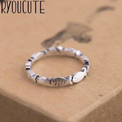 New Fish Rings for Women Lady Punk Vintage Open Antique Rings Statement
