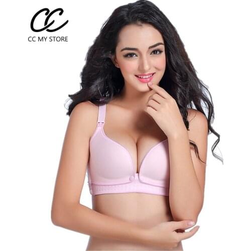 Solid Cotton Nursing Bra Large Size No Steel Ring Lace Cover Front Opening Button Comfortable Pregnant Nursing Underwear Women