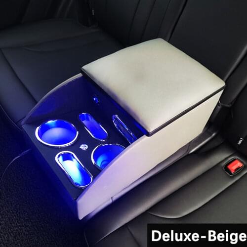 Car Armrest Rear Seat Storage Box LED General-Purpose Middle-Row Rear Portable Special Central Armrest Box Interior Modification