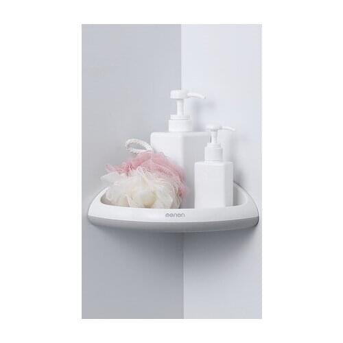 Bathroom Shelf Adhesive Storage Rack Corner Holder Shower Gel Shampoo Basket Hot