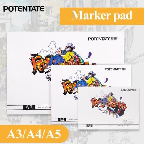 POTENTATE A5/A4/A3 Glue Sealing Marker Pad/Book/Paper No Penetration Paper Sketchbook Paper Hand Painted Pad Notepad Notebook