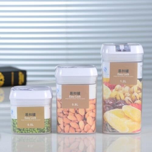 Transparent Sealed Jars With Buckle Household Food Storage Cans Kitchen Snack Sealed Jars