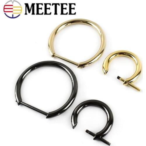 Meetee 5pcs 20/30mm Metal D Ring Buckles Removable Screw Bag Chain Hang Buckle DIY Luggage Hardware Decoration Accessories F1-21
