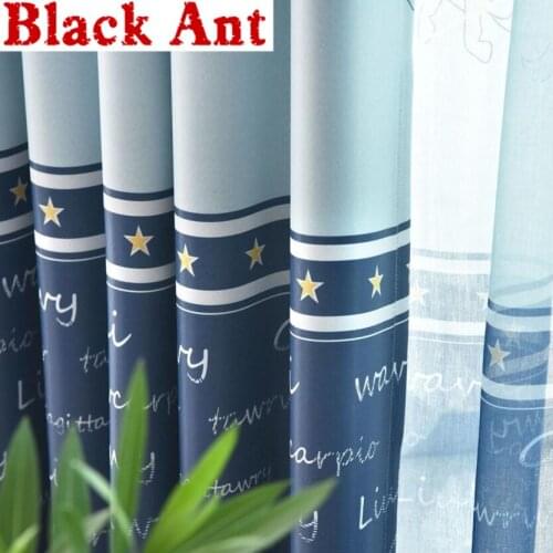 Modern Kids Boy Curtain Room Window Bedroom Constellation Blue Curtain For Living Room Sheer Fabric Drape X115#40