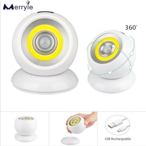 3W LED PIR Motion Sensor Night Light Rechargeable or Battery Double Power Bedroom Night Lamp for Toilet Kitchen Loft Corridor