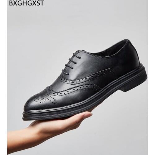 Brown Oxford Leather Shoes Men Formal Italian Shoes Man Office 2021 Brogue Men Designer Shoes Men High Quality Zapatos De Hombre