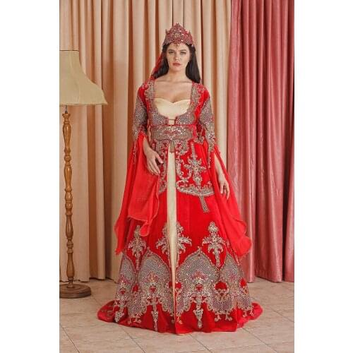 Turkish Xaftan Red Henna 2020 Engagement Wedding Dress Kaftan For Wedding Turkish bindallı modelleri Kına ve xina kaftanı