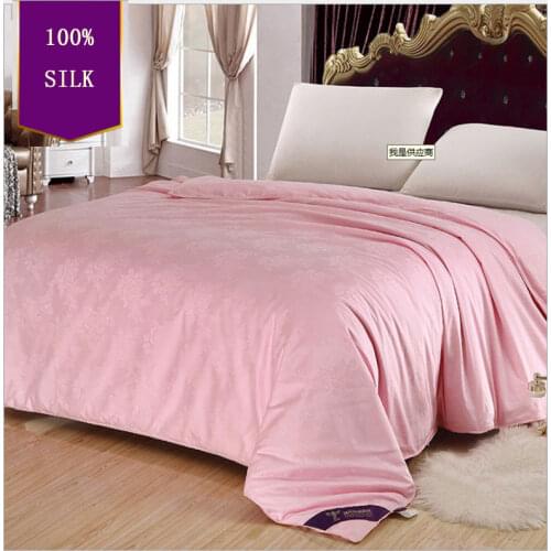 Highest Grade Natural/Mulberry 100 Silk Comforter for 4 Seasons Soft Long Strand Silk Filled Blanket/Duvet With Cotton Cover