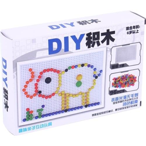 Funny Imaginative Child Brain Game Handmade Mushroom Nail Shape Jigsaw Toy Splicing Assembling Puzzles Hand-eye Coordination Toy