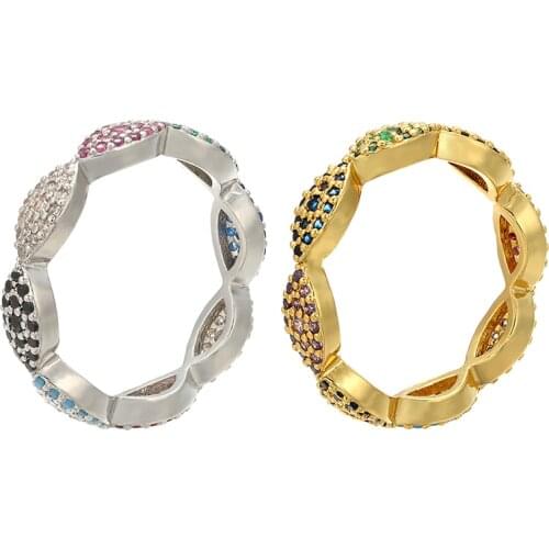 ZHUKOU 4x22mm Brass Zirconia Simple crystal Finger Rings for Women Wedding Anniversary Jewelry Birthday gifts