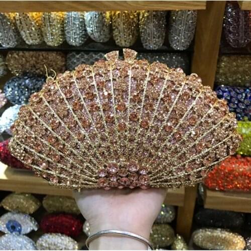 Female Evening Clutch Bags gold Women Wedding Party cocktail Banquet dinner shoulder Bags Diamond clutch purse pink/black/silver