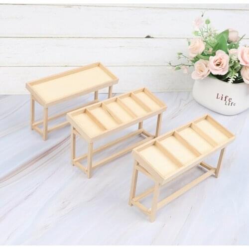 1pcs 1:12 Wooden Dollhouse Fruit Vegetable Rack Miniatures Furniture Model Toys Handmade Fruit Rack Stall Doll House Accessories