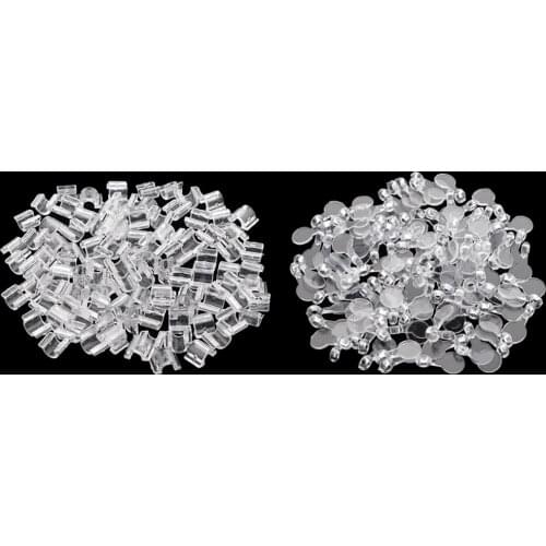 100pcs White Clear Acrylic Beads Pendants Holder Setting Base For Embellishment Fixed