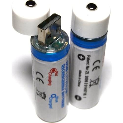 2pcs/Lot 18650 rechargeable battery 3.7V 1400mAh USB lithium ion battery LED charging indicator light With retail box