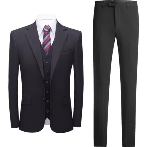 2021 Navy Blue Burgundy Black Men Wedding Suits 2020 Elegant 3 Pieces Mens Prom Office Formal Business Suits