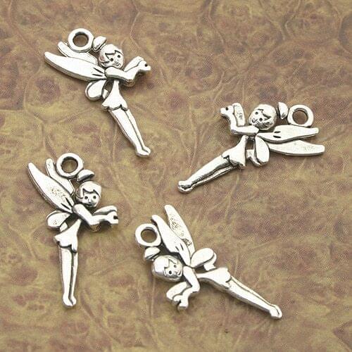 30pcs Tibetan Silver color cute angel fairy charms X0056