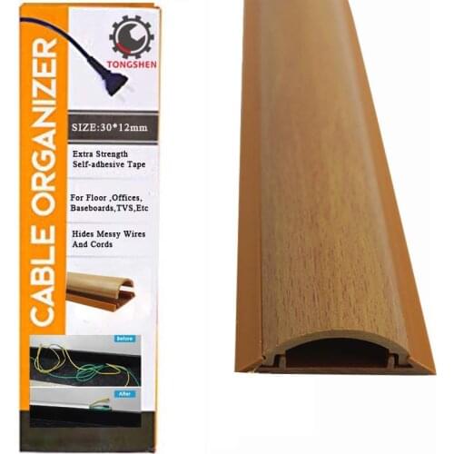 30x12mm Wood Effect Cable Raceway On-Wall Wire Cover Surface Mount Electrical Channel To Hide Cable Concealer Floor Cord Cover